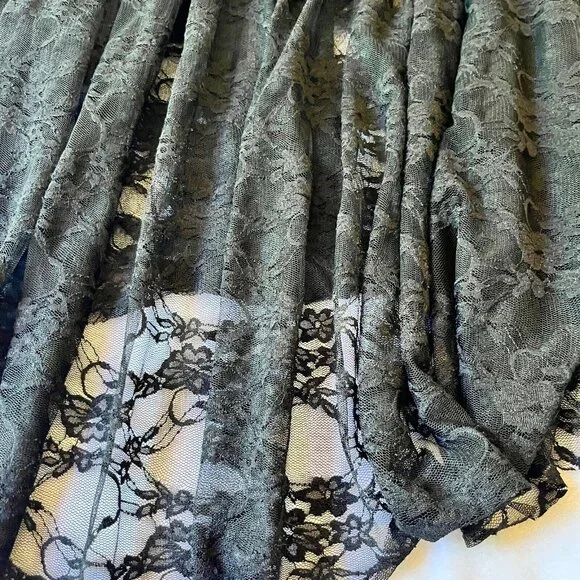 Patricia Wolf Gold Black Lace Layered Skirt Small Western Wear Ruffle Trim